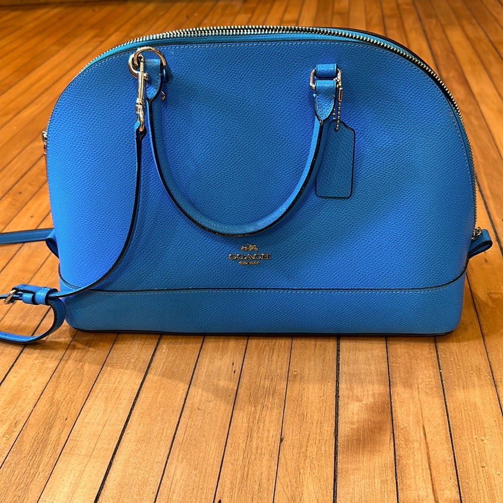 Coach blue hand bag